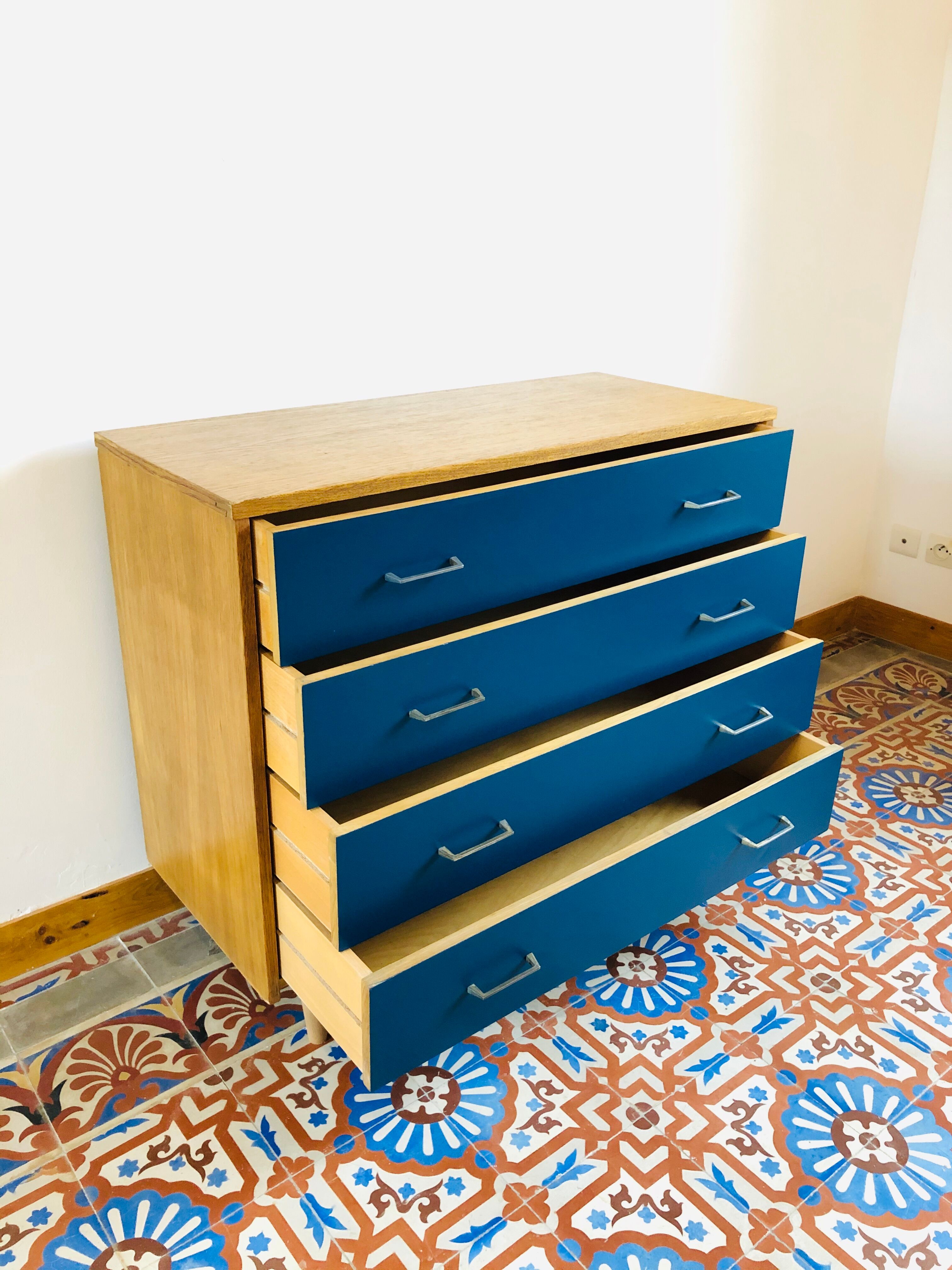 Vintage oak chest of drawers, 1960