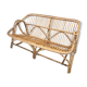 Vintage rattan bench sofa