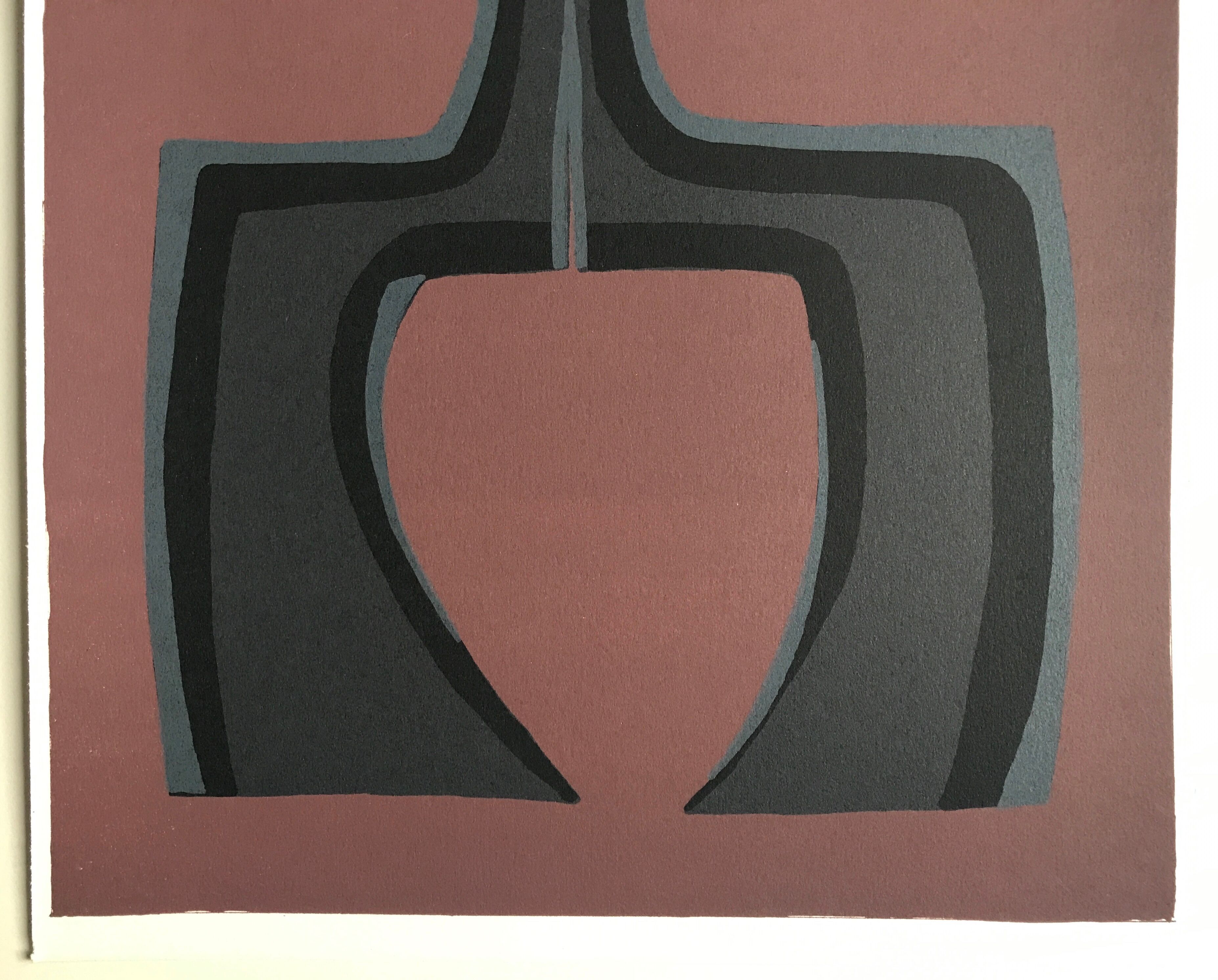 Original lithograph on Arches vellum by Raoul UBAC, Working the soil, 1978