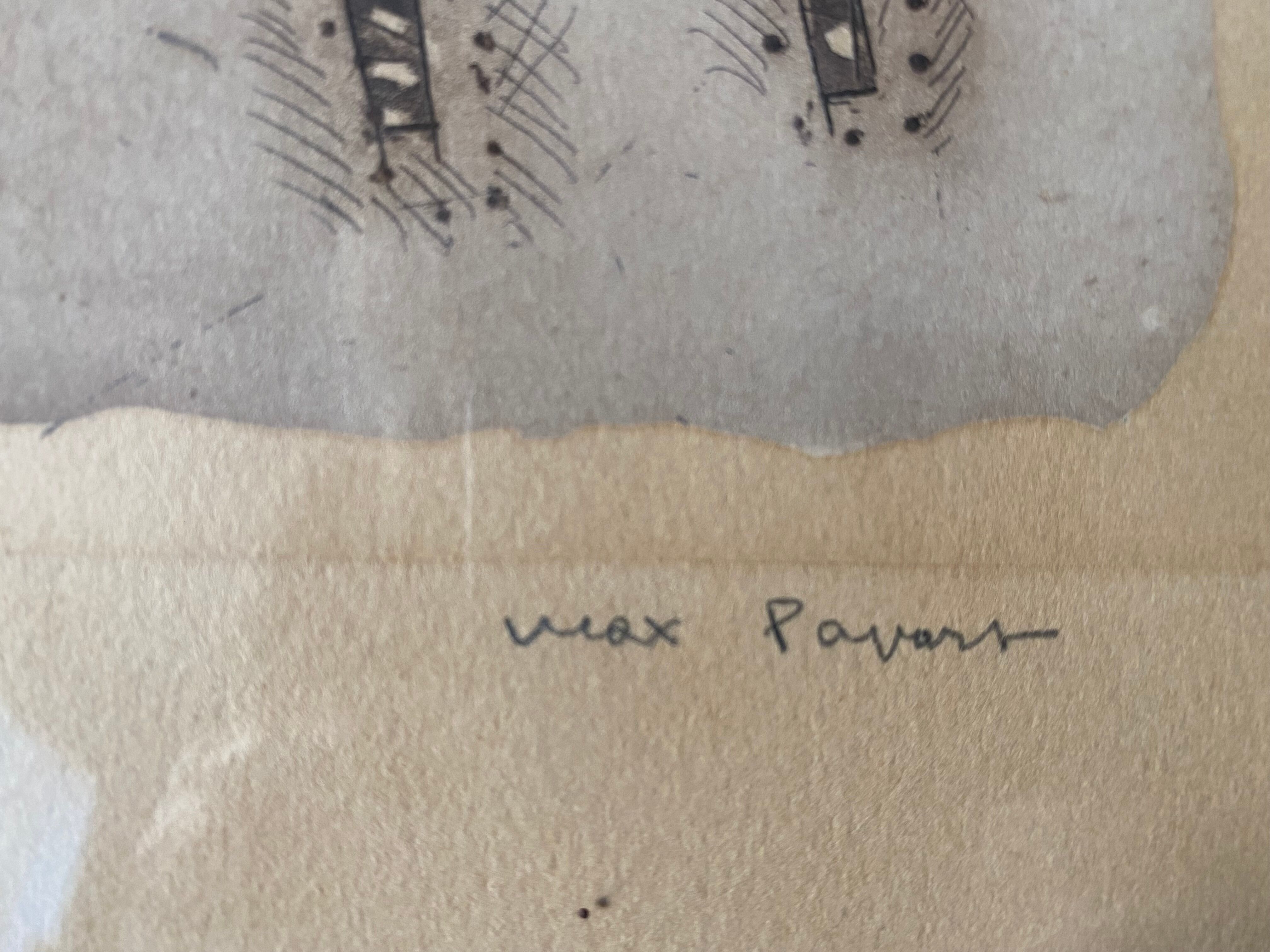 Lithograph Max Papart of the seventies theme of the rider