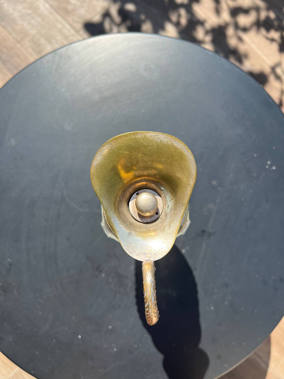 Ewer in molded Murano Venetian glass and metal