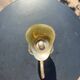Ewer in molded Murano Venetian glass and metal