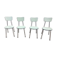4 green formica chairs