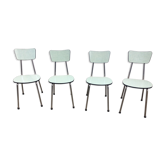 4 green formica chairs
