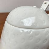 Vintage German porcelain jam pot with lid and spoon from Krömer Porzellan, 1970s, set of 2.