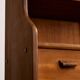 Mid-Century Teak Highboard with Sculpted Legs, Storage and Glass Shelf, 1960s