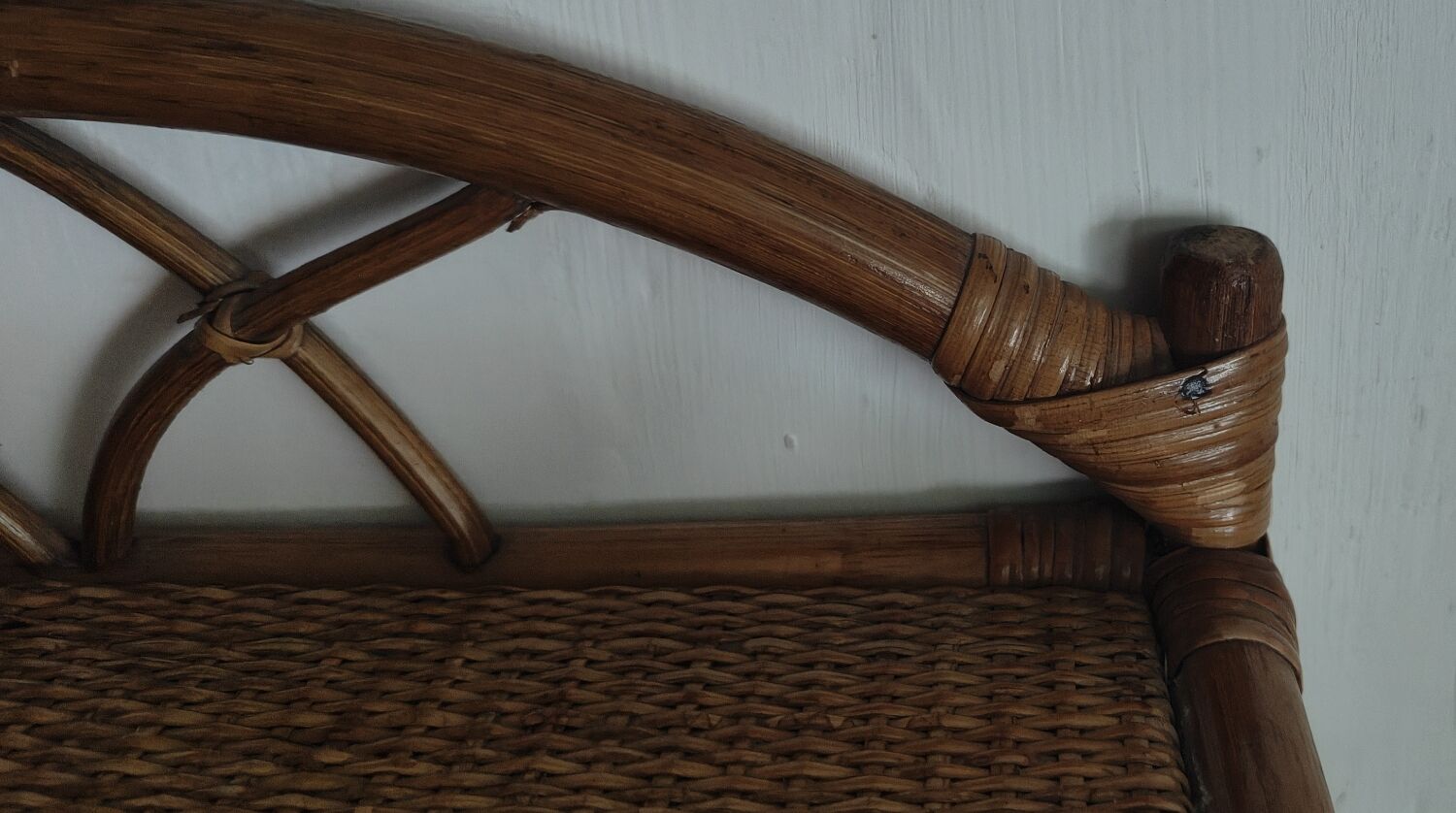 Vintage rattan shelf