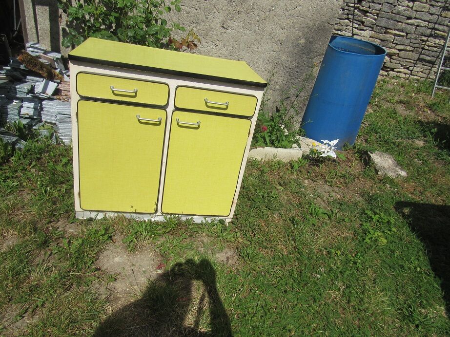 Yellow formica buffet