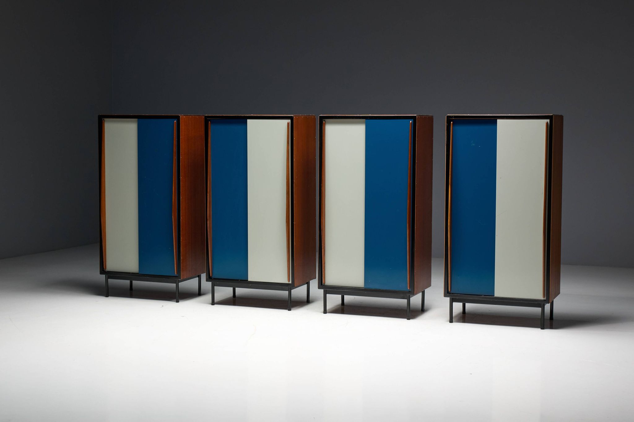 Modernist wardrobes by Willy Van Der Meeren for Tubax, Belgium, 1950s