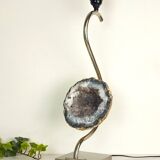 Chrome and Brazilian amethyst lamp base