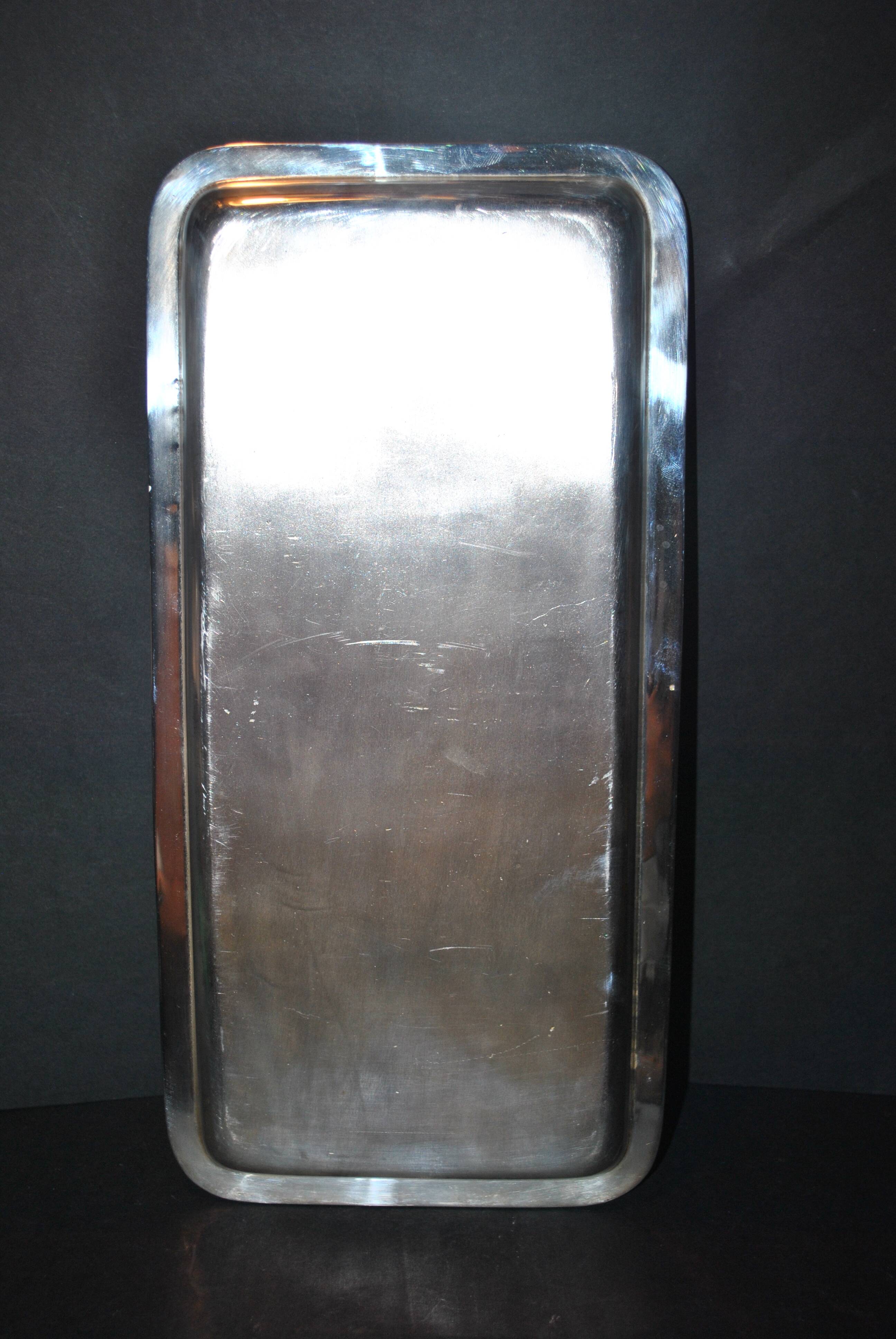 Vintage rectangular top in silver metal