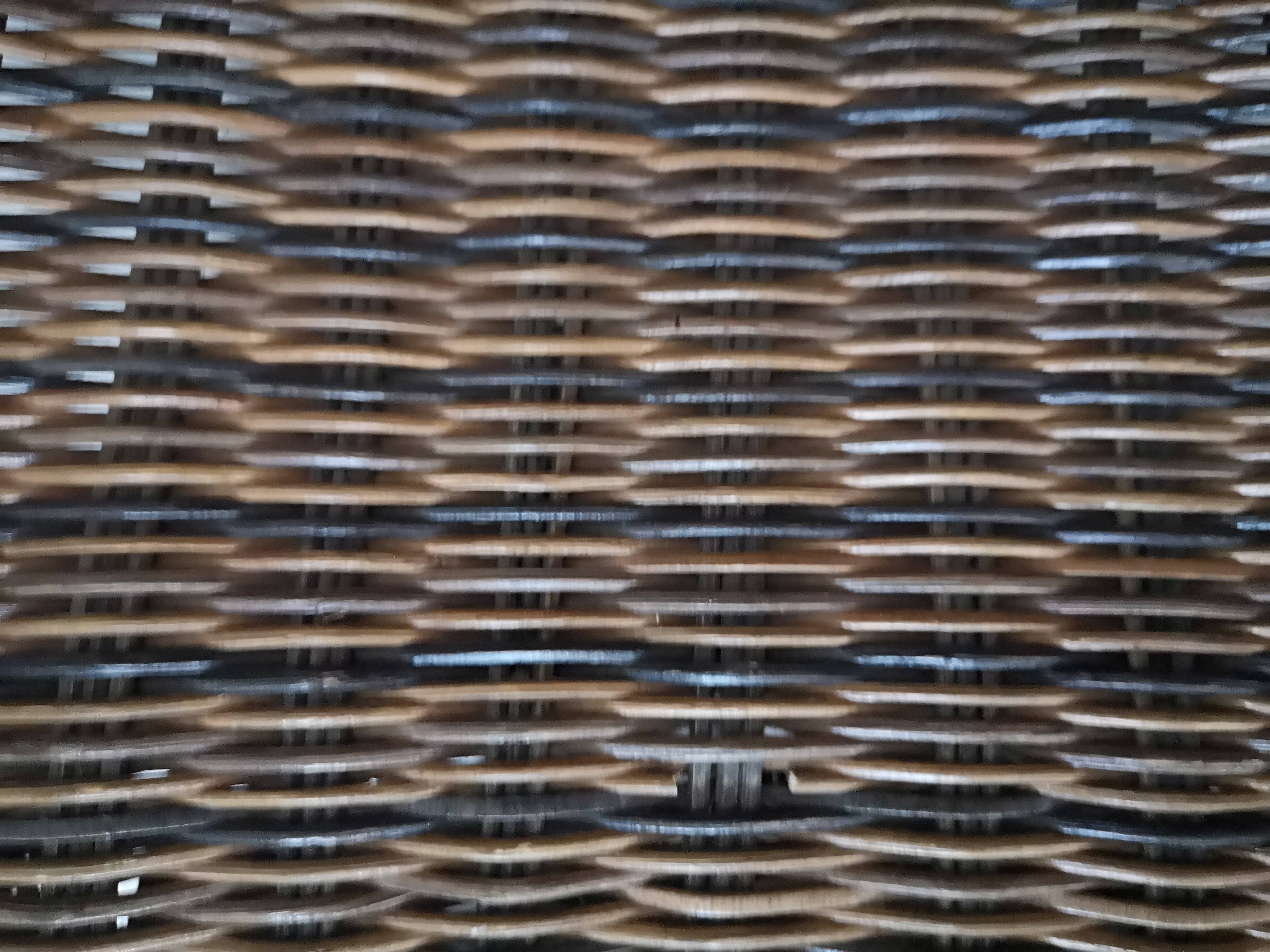 set de 2 chaises incurvées en rotin, design 1960 / 1970