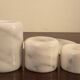 Set of 3 vintage candlesticks in white marble
