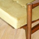 Fauteuil Vintage en Velours Olive, Années 70