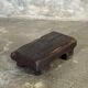 Small stool, black solid teak accent stool wabi-sabi L30 W8.5 H6.
