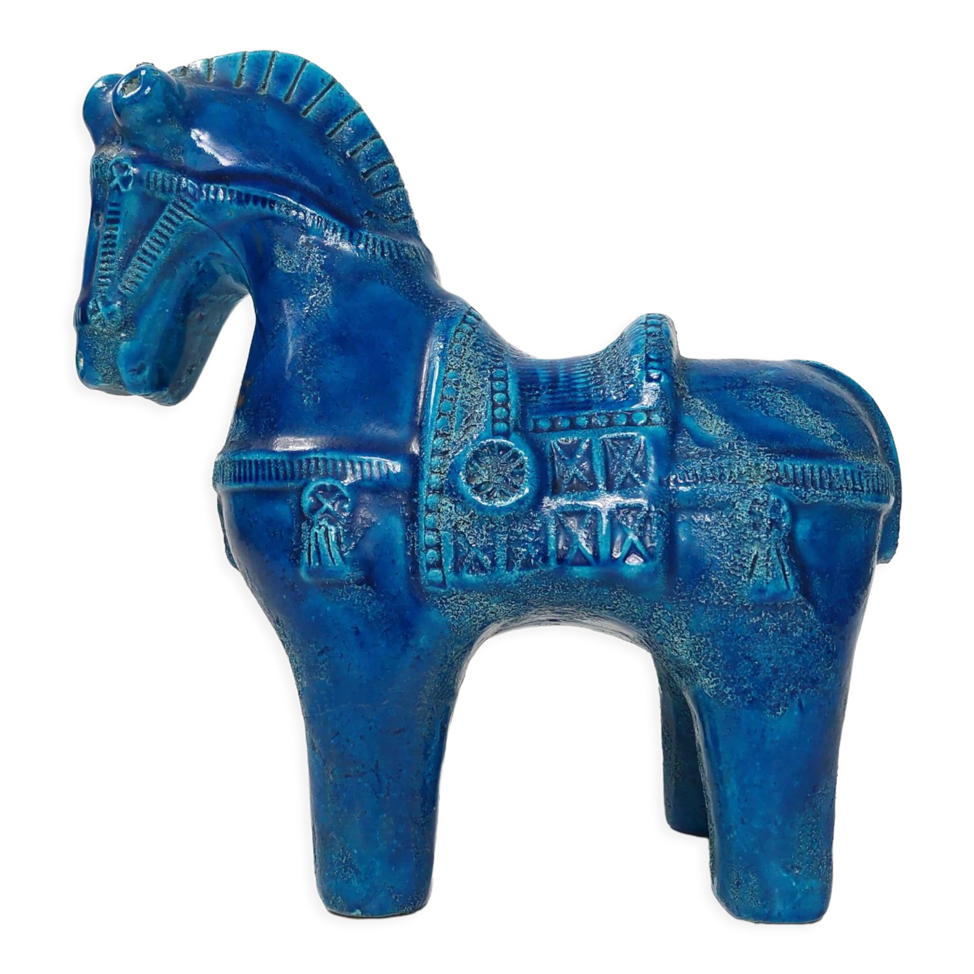 Cheval en céramique en Rimini blue par Aldo Londi