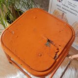 Pair of low metal stools industrial workshop - vintage