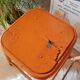 Pair of low metal stools industrial workshop - vintage