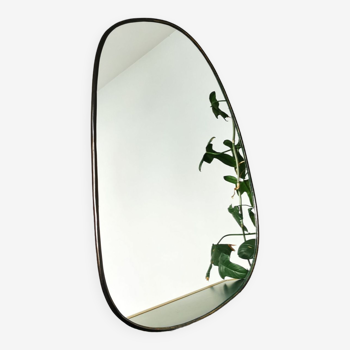 Miroir laiton charbon 45 cm