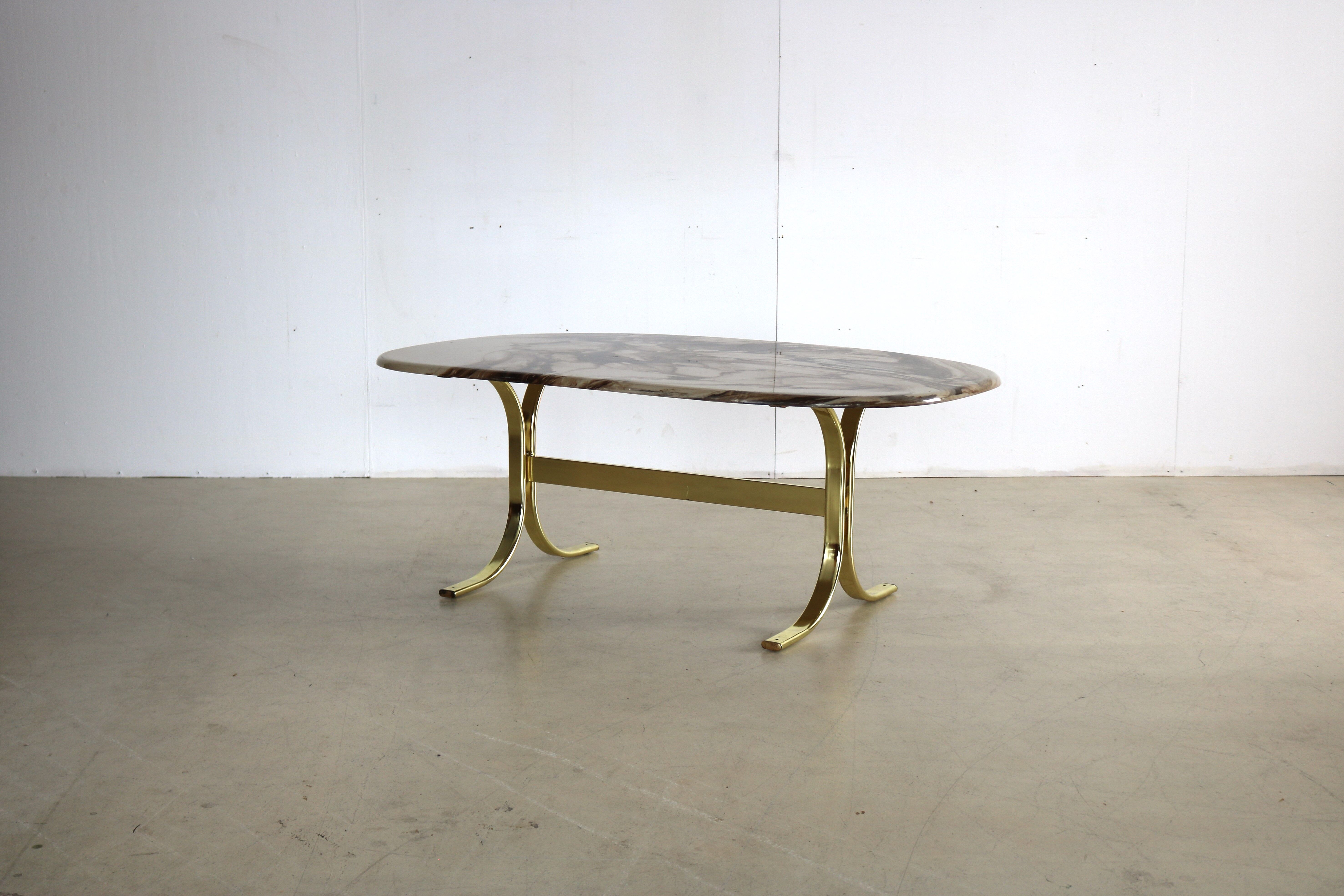Table basse vintage, plateau en marbre, années 60, Suède