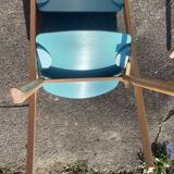 Set of 6 wooden chairs by Jean-Claude Duboys (French designer)