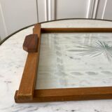 Wooden top and art deco glass 30s
