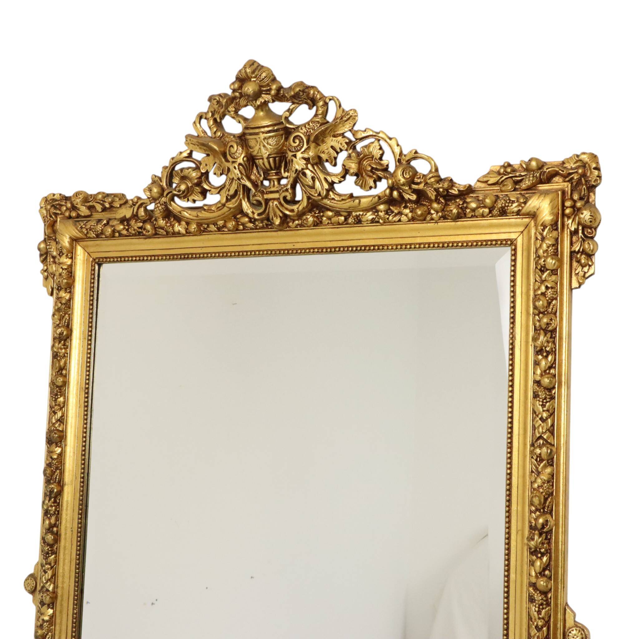 Miroir biseauté doré français antique XL