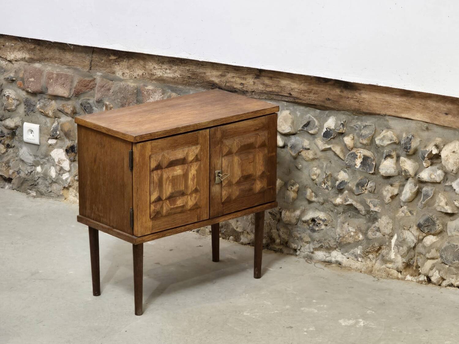 Brutalist two-door bedside table