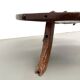 Brutalist Circular Coffee Table in Solid Wood – Brazilian Folk Art