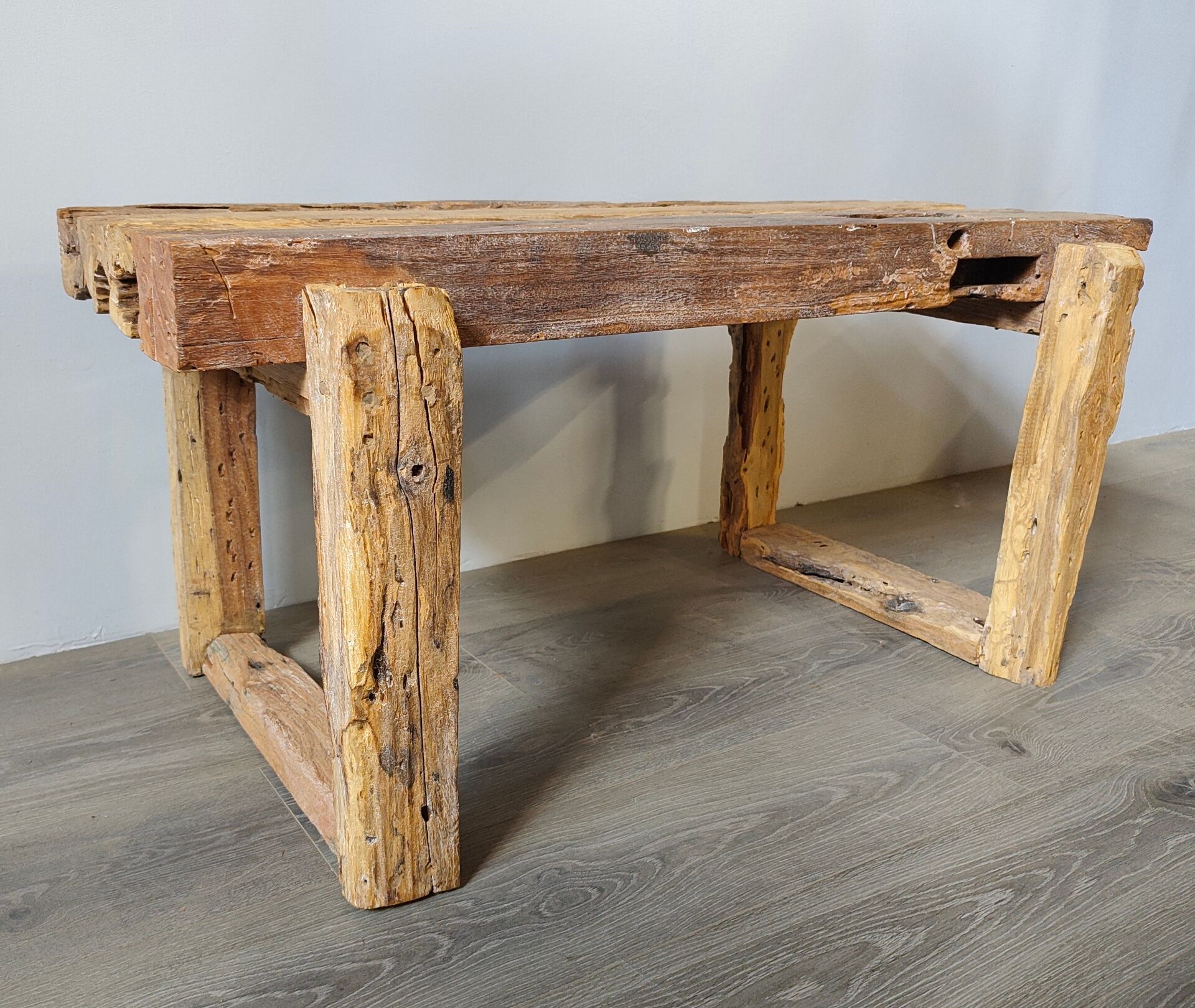 Coffee table in reclaimed wood