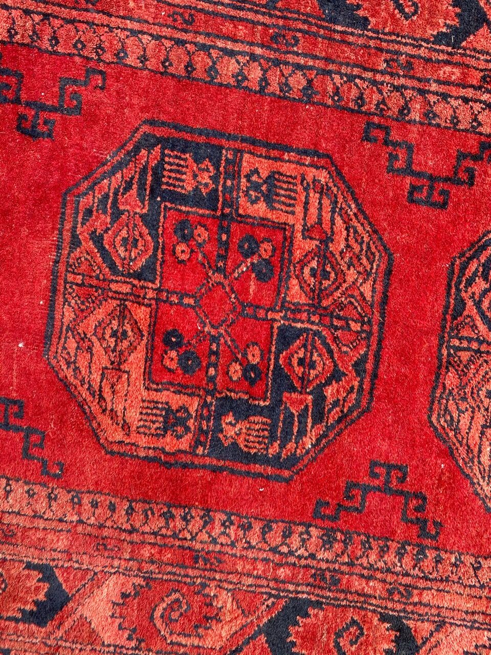 Ancient carpet turkmen ersari afghan 137x203 cm