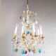 Large chandelier brass fruit crystal color 8 arms