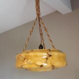 Hanging lamp marbled glass art deco Bowl