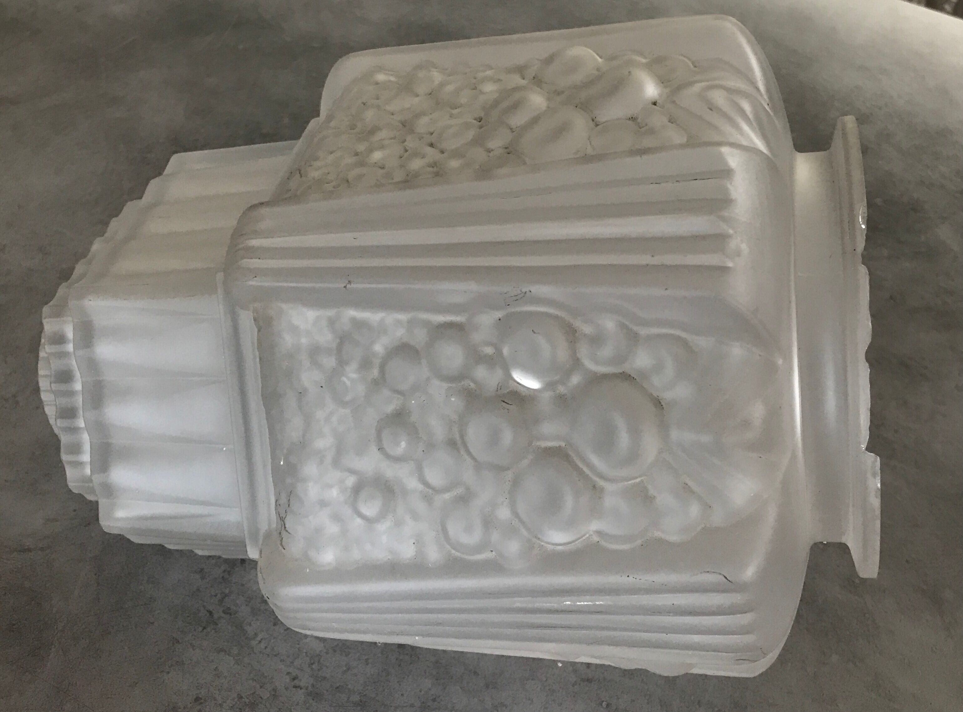 Old frosted glass lampshade suspension ceiling lamp art deco 30 cm