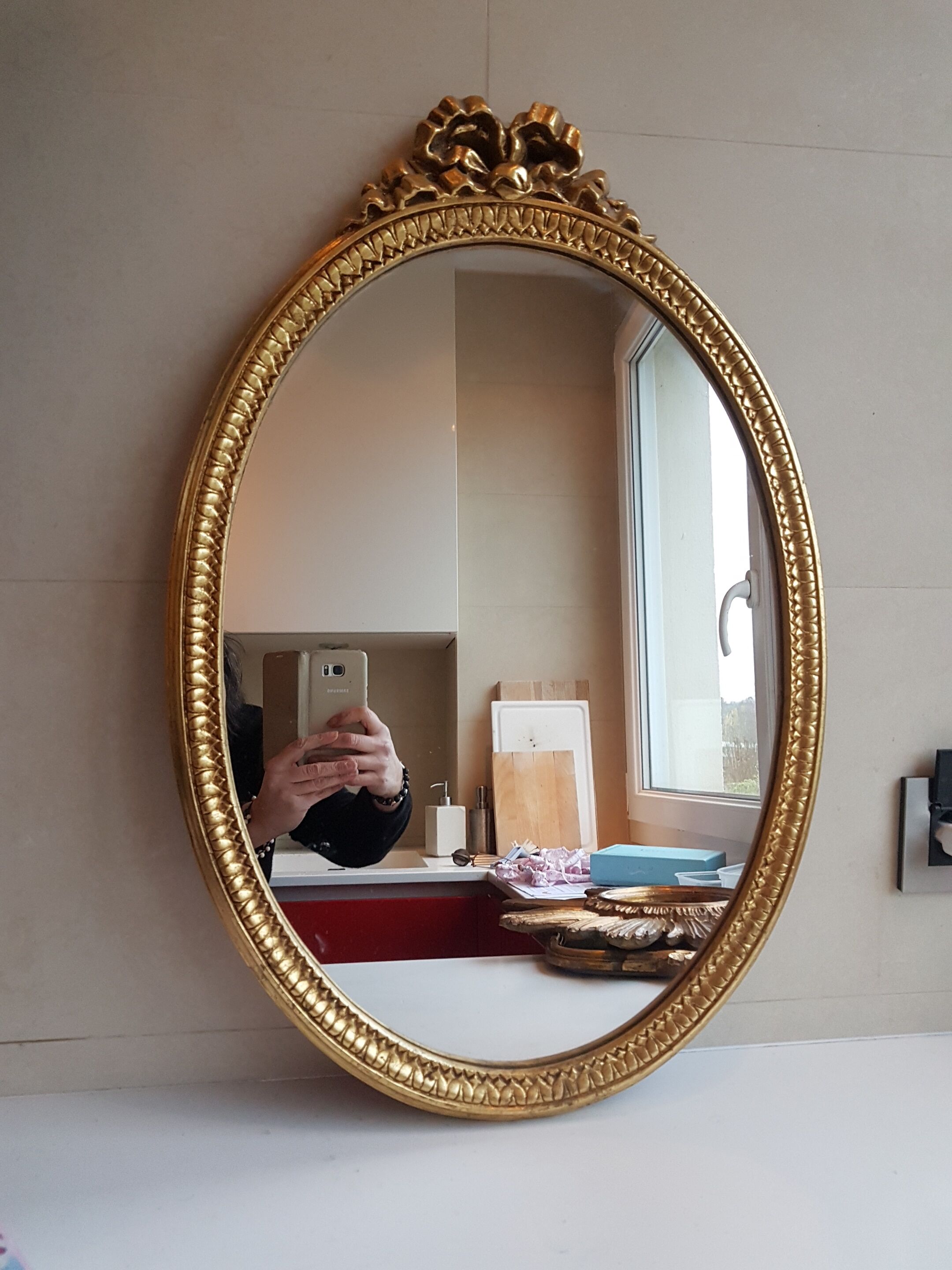 Mirror gilded ribbon 64 x 42 cm