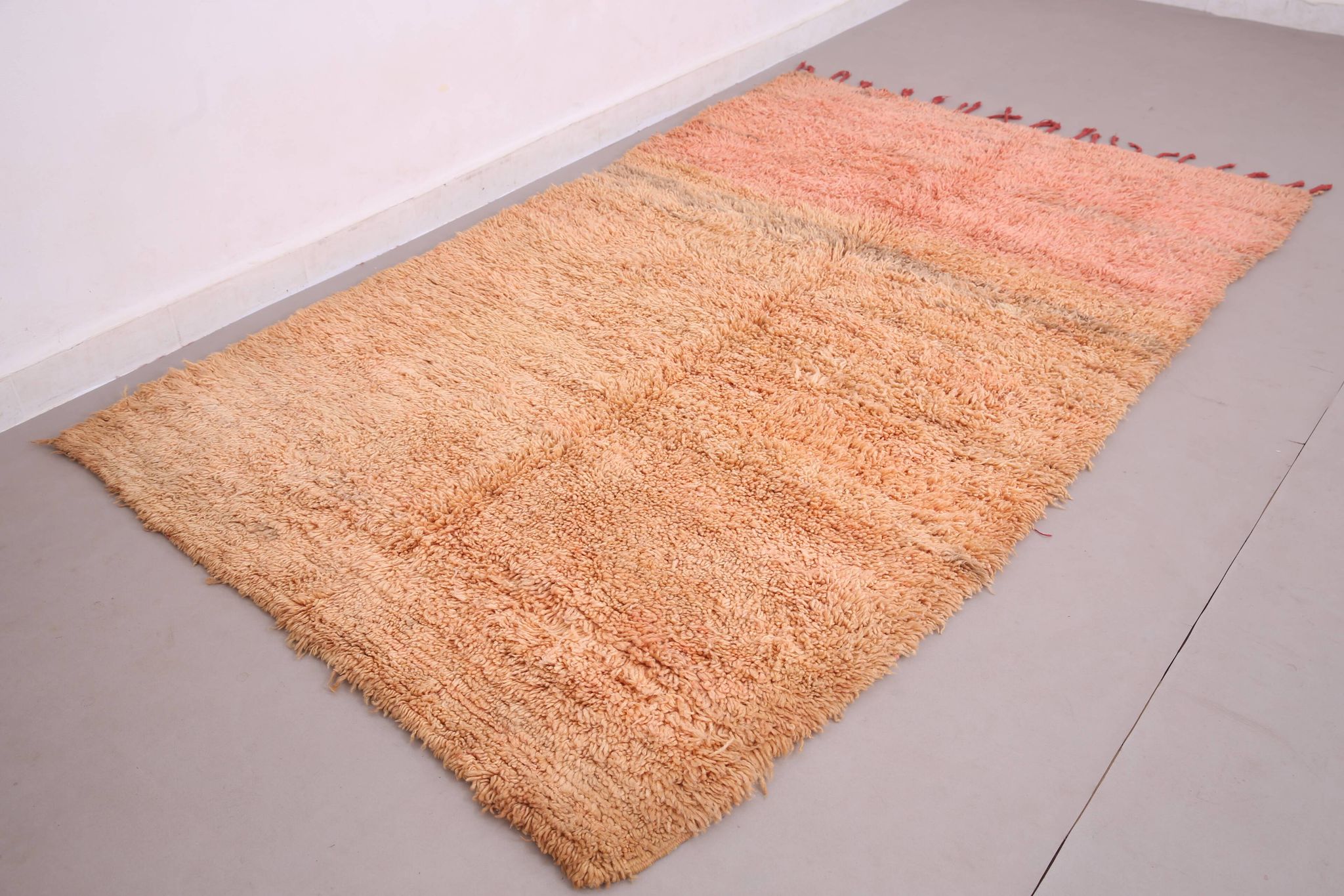 Peach Vintage Handmade Wool Rug 153 x 252 cm - Berber Rug - Old Morocco Rug