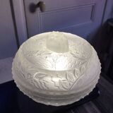 Art Deco Molded Glass Candy Box / Powder Box - Floral