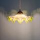 Art Deco suspension in white opaline with a scalloped design, 1920-30.