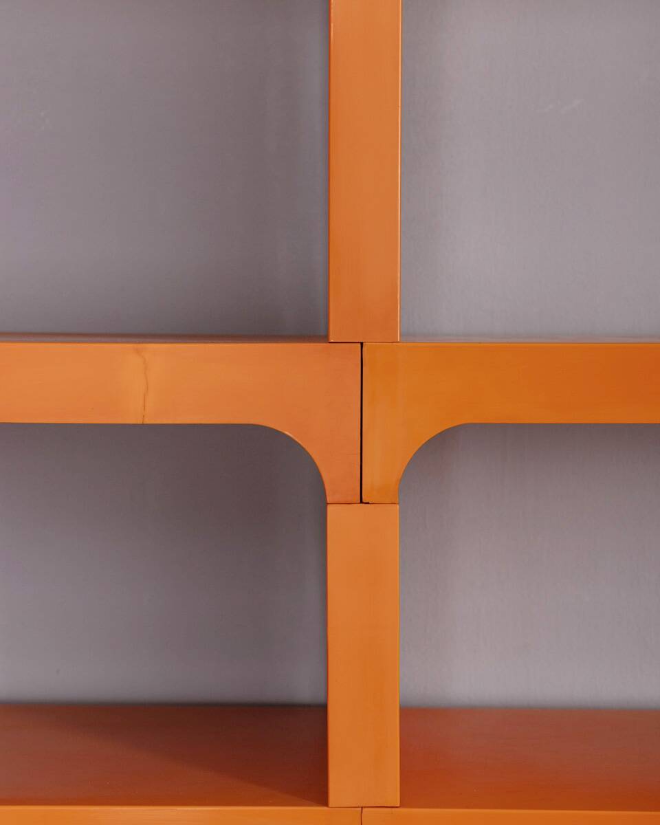 Vintage 1970s plastic corner bookcase designed by Olaf Von Bohr for Kartell