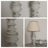 Pair of patinated lamps