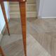 Console Louis XVI-Table d'appoint-Marqueterie-pieds sabots-années 80-Tiroir