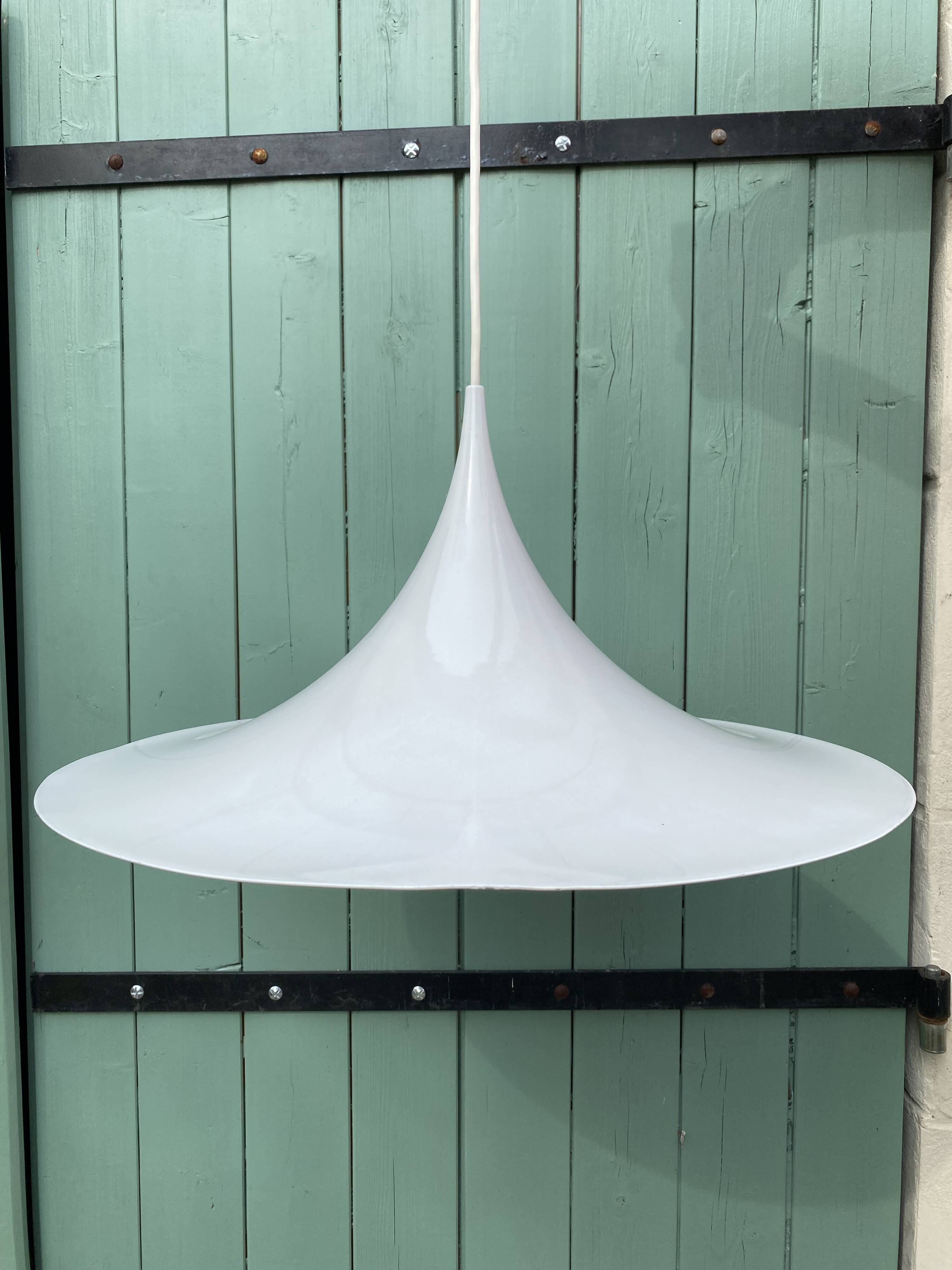 White trumpet suspension, 1960s, Scandinavian design