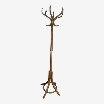 Porte manteau perroquet pivotant Baumann style bistrot 1960 bois courbé
