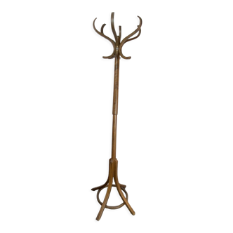 Coat rack parrot swivel Baumann bistro style 1960 curved wood