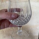 4 diamond point glass cognac or brandy glasses