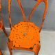 Set of four industrial metal dining chairs by Joseph Mathieu, painted steel, 1920s, France