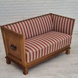 1960s, Danish 2 seater sofa, furniture wool, oak wood, orginal condition.