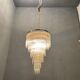 Mid-century italian brass acrylic chandelier lamp