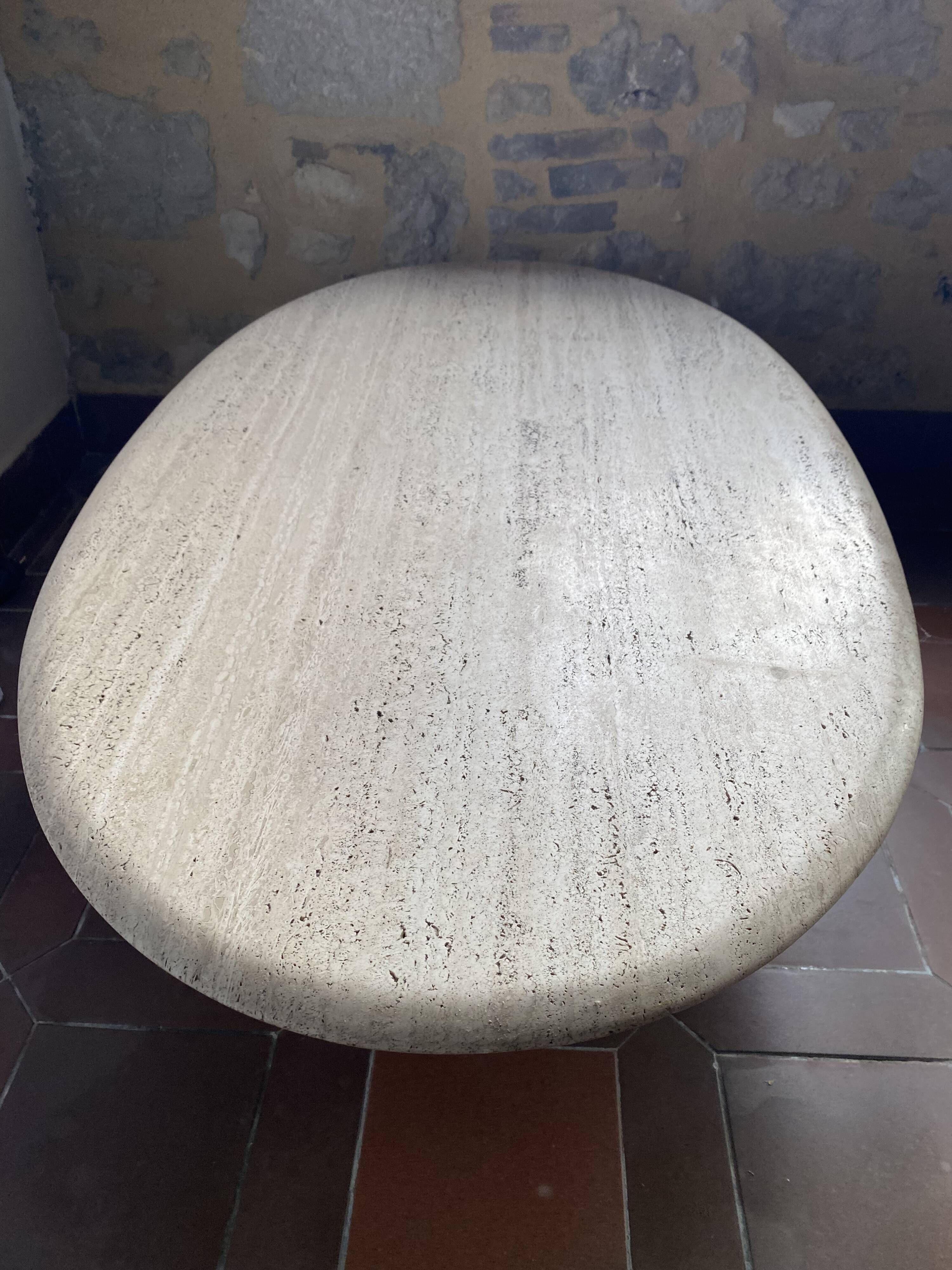 Travertine table base