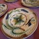 Set of 10 late 19th century dessert plates in barbotine, Wasmuel